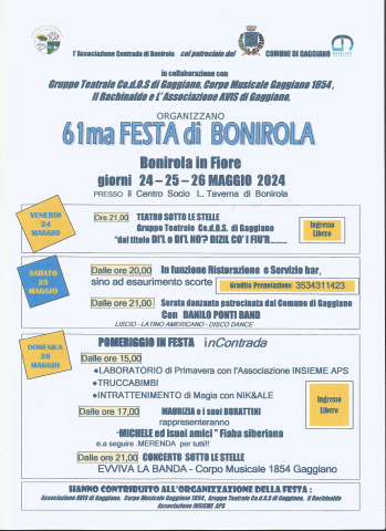 61ma FESTA di BONIROLA