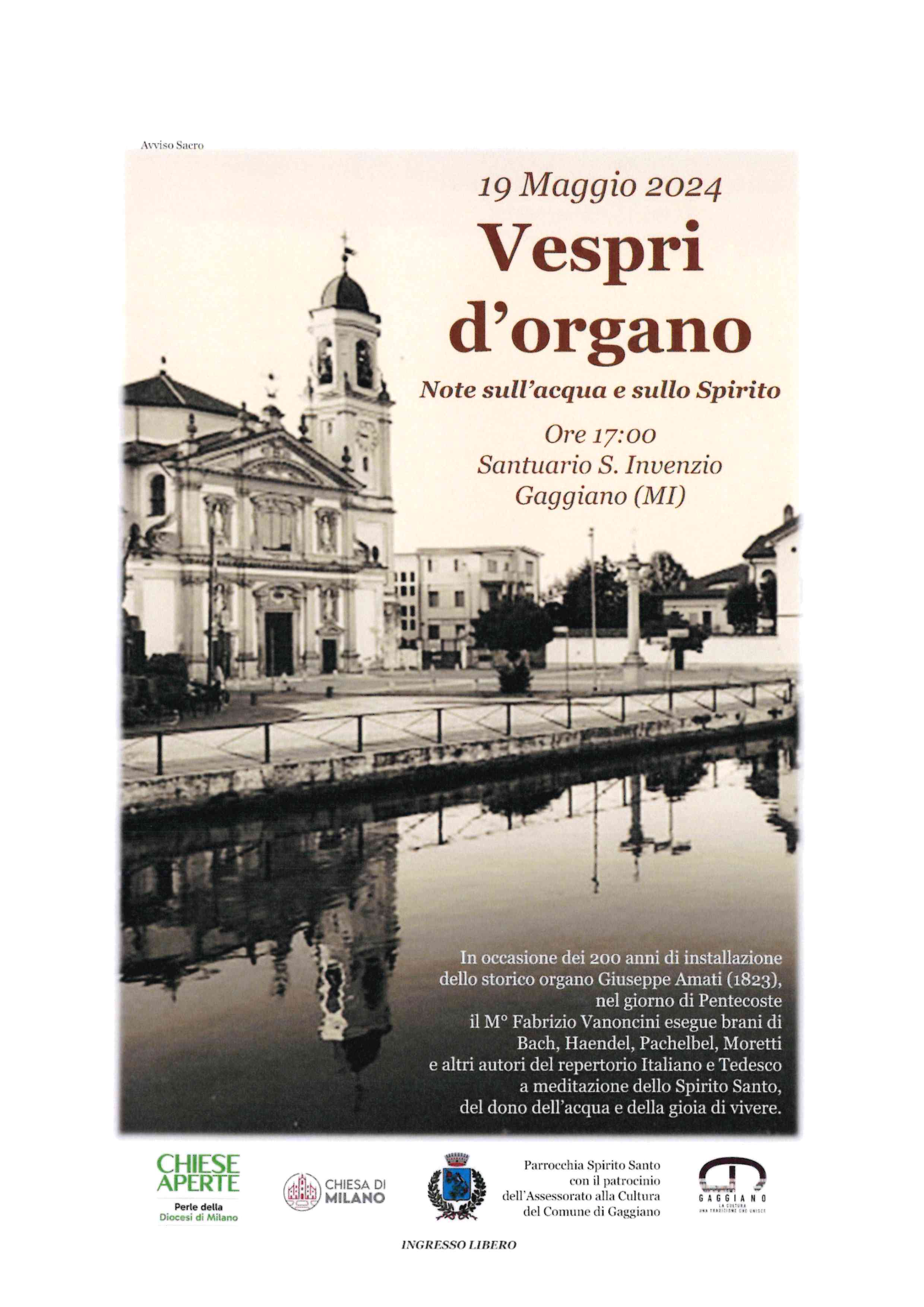 Vespri d'organo - Note sull'acqua e sullo Spirito