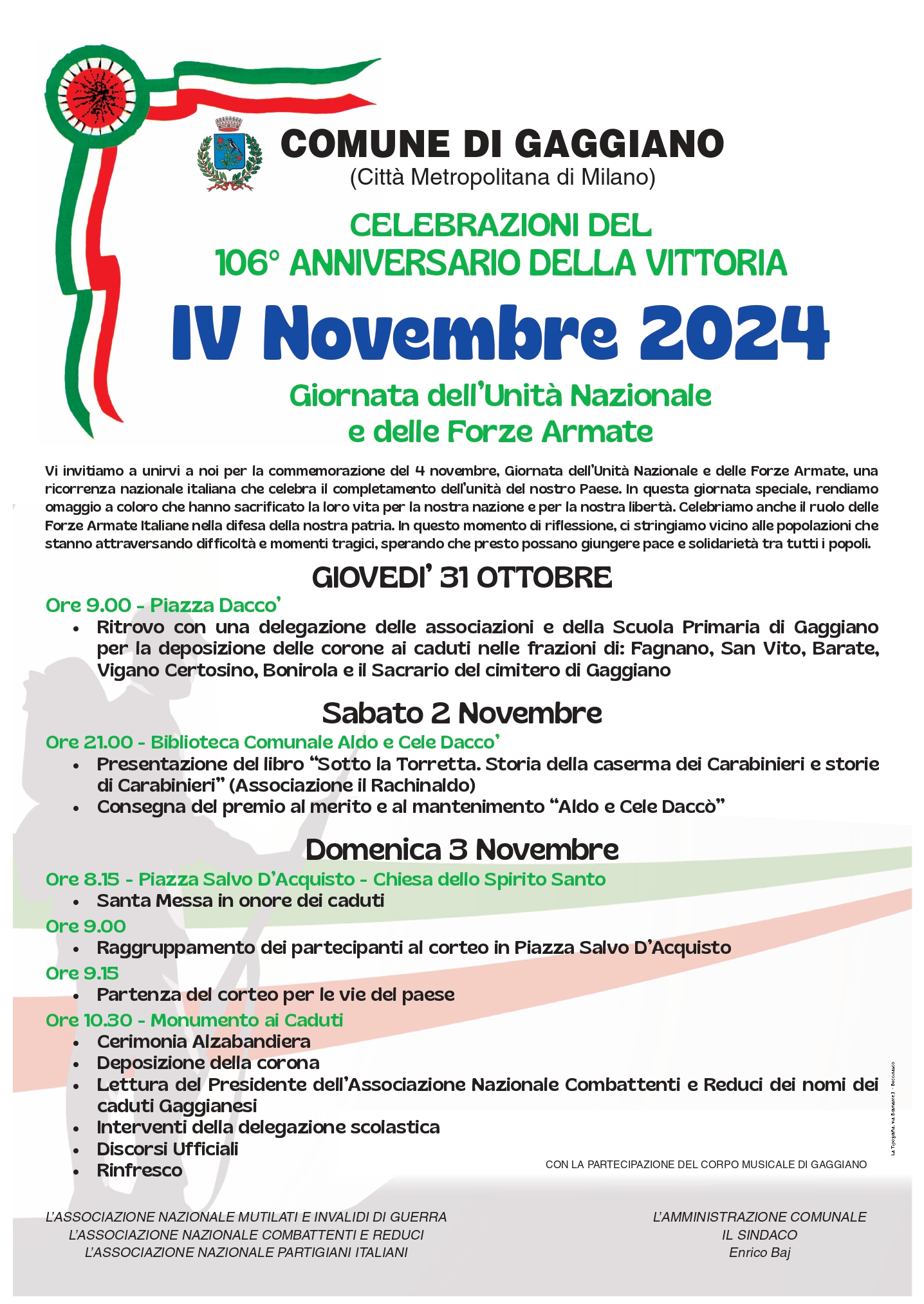 IV NOVEMBRE 2024 - Celebrazioni del 106° anniversario della Vittoria