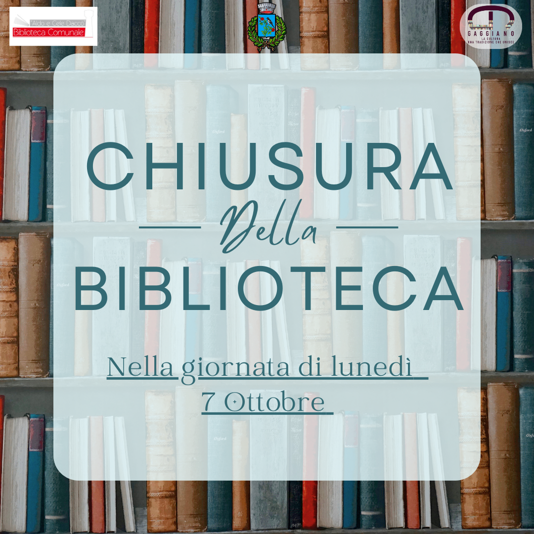 Avviso chiusura Biblioteca comunale - 7 ottobre 