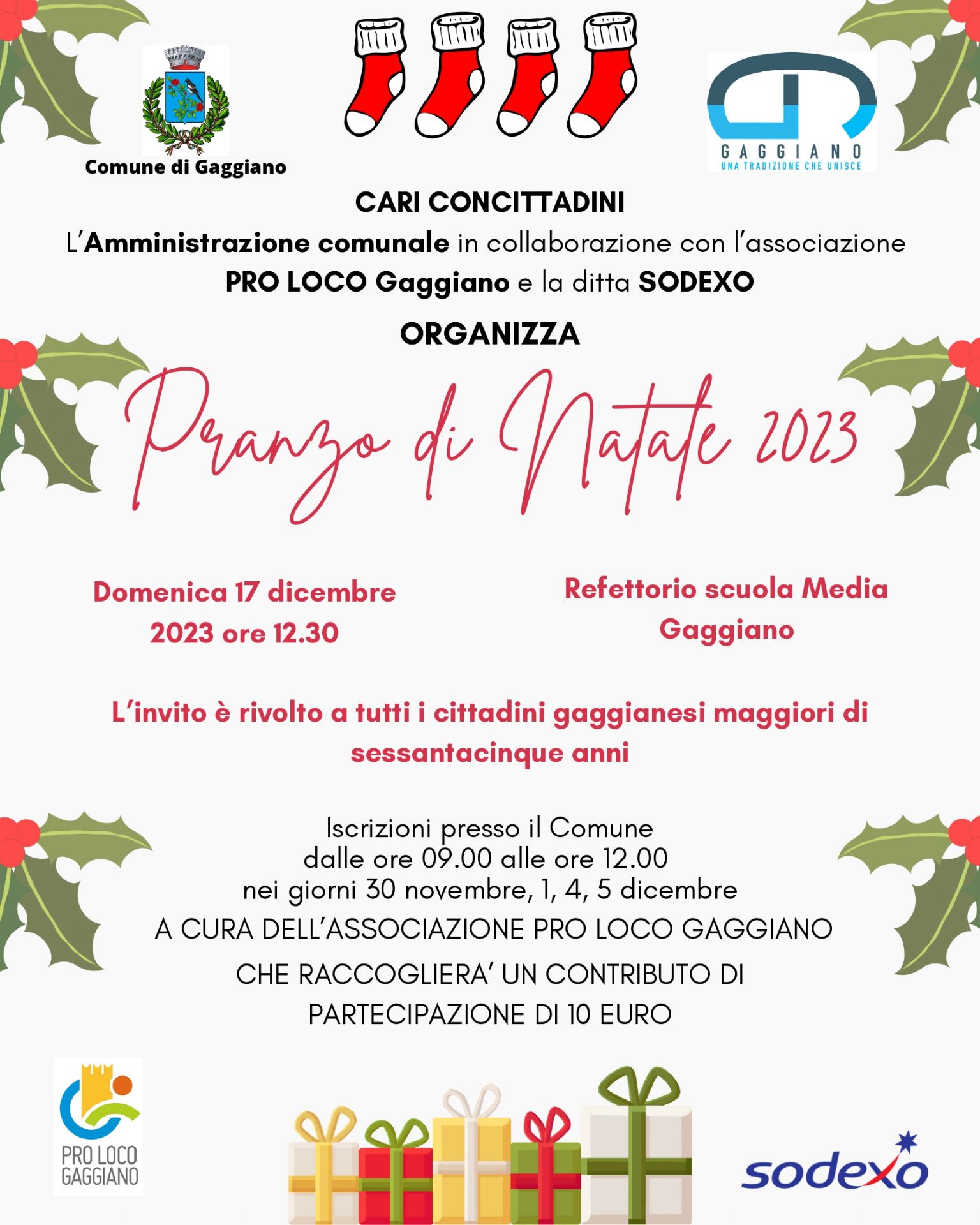 Pranzo anziani Natale 2023