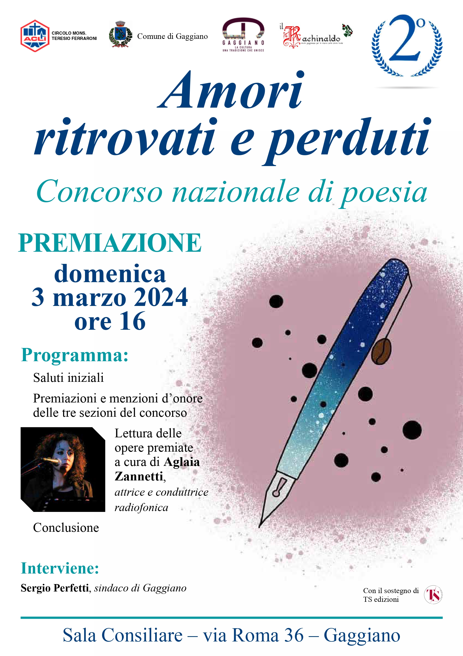 Amori ritrovati e perduti, concorso nazionale di poesia. PREMIAZIONE