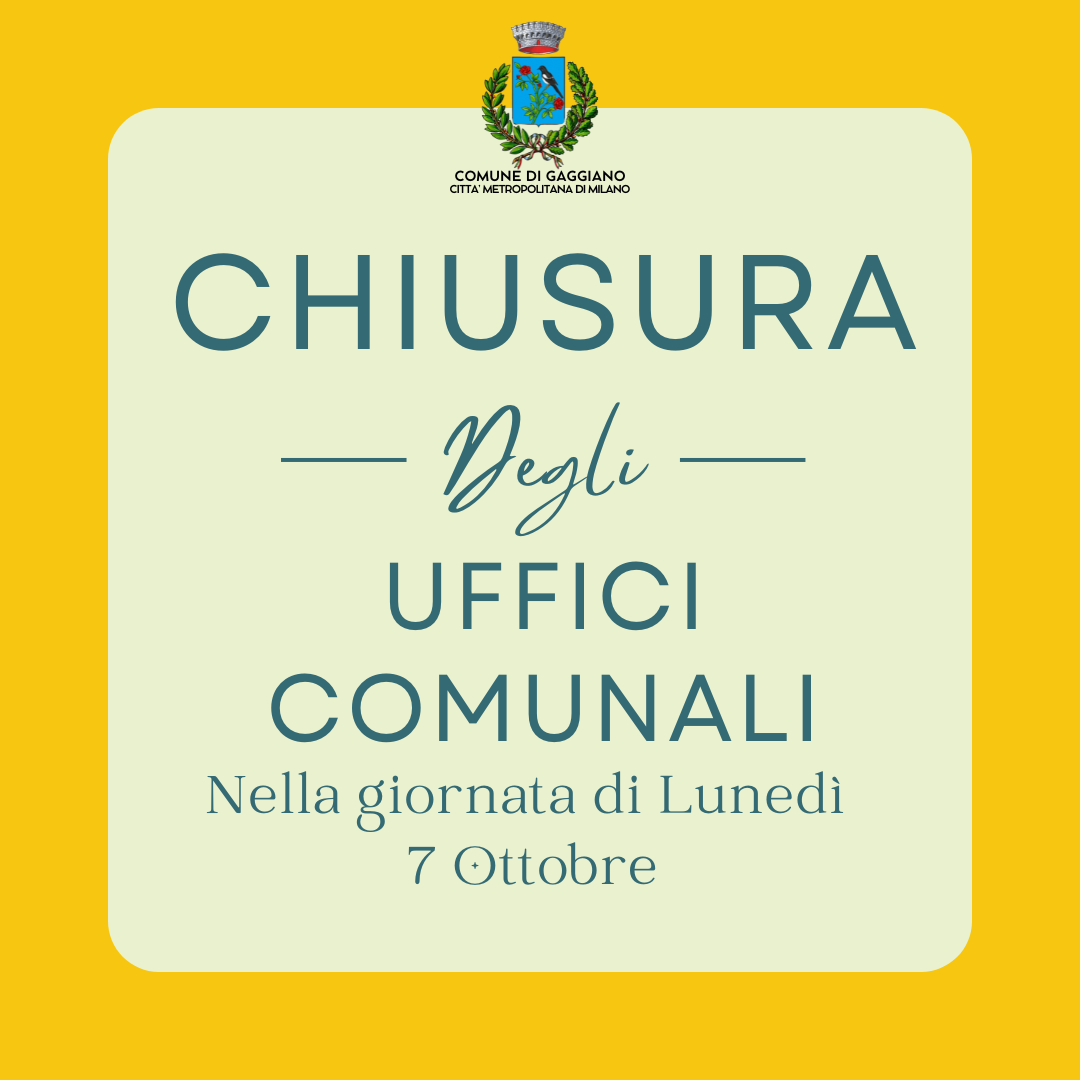 Chiusura degli uffici comunali in occasione della Festa Patronale