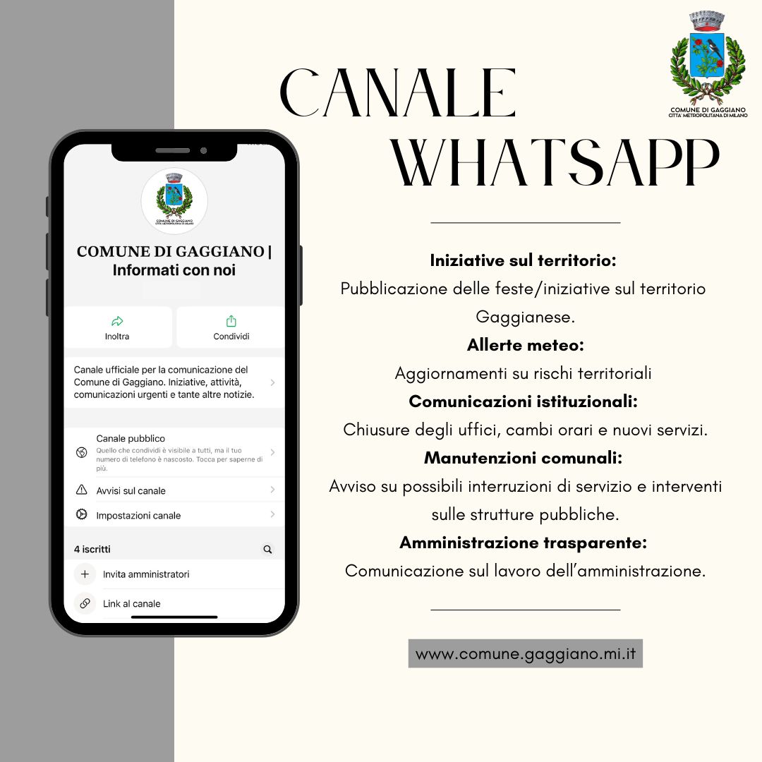 Novità - Canale Whatsapp