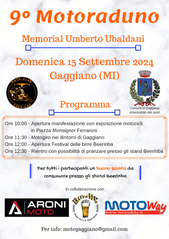 9° Motoraduno - Memorial Umberto Ubaldani 